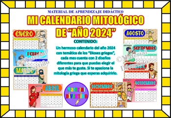 Preview of CALENDARIO MITOLÓGICO 2024 "Dioses Griegos" |Calendar 2024|