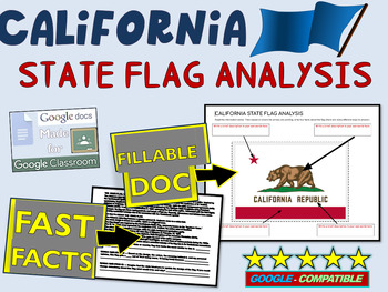 Preview of CALIFORNIA State Flag Analysis: fillable boxes, analysis, and fast facts