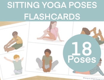 Preview of CALMING CORNER FLASHCARDS Printable Stretching, Breathing, Yoga - Sitting Poses