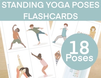 Preview of CALMING CORNER FLASHCARDS Printable Stretching, Breathing Yoga - Standing Poses