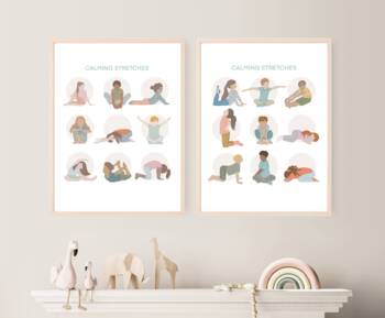 Preview of CALMING CORNER POSTER Printable Stretching, Breathing, Yoga - Sitting poses