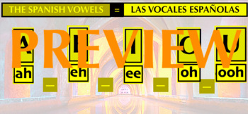 Preview of CALMING SPANISH VOWELS GUIDE IN SUNSHINE YELLOW - ADHD-DYSLEXIA - GIFTED PUPILS