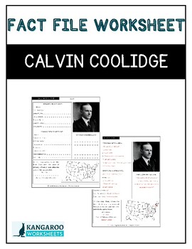 Preview of CALVIN COOLIDGE - Fact File Worksheet - Research Sheet