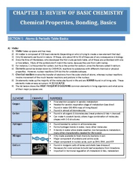 Preview of CAMP'S BIOLOGY BY THE NUMBERS: Chapter 1 Chemistry Basics