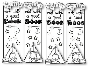 Preview of CAMPING - {FREE} COLOR YOUR OWN! BOOKMARKS
