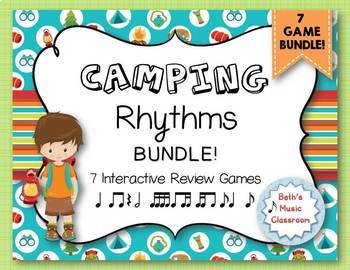 Preview of Summer Camping Game - Interactive Rhythm Review BUNDLE - 7 GAMES for all ages