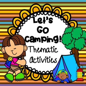 Preview of CAMPING THEME:  Math and Literacy Worksheets, Word Cards, Rhyming Puzzles