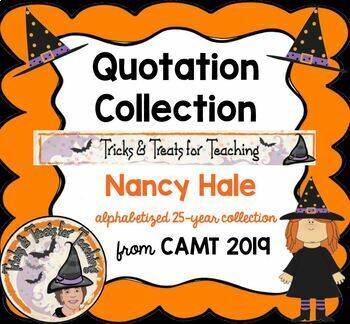 Preview of CAMT 2019 Collection of Quotes Quotations Tricks and Treats for Teaching