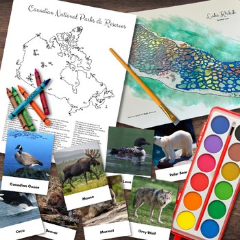 Preview of CANADA Canadian National Park Poster, Lake Khiluk Craft, Fauna 3-Part Cards