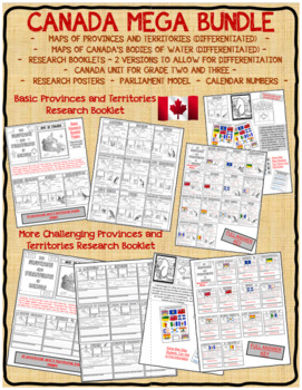 CANADA MEGA BUNDLE - Provinces and Territories Research Booklets ...
