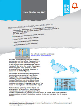 Preview of Secondary Math: Introduction to Trigonometry:Lesson 4:How Similar are We?