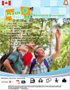 Preview of CANADA Math 5: FULL YEAR BUNDLE (Numbers, Algebra, Geometry, Statistics)