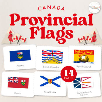 Preview of CANADA Provincial Flags Flash Cards | Montessori Printable Resources