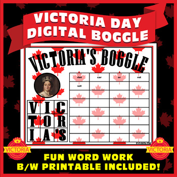 Preview of CANADA - VICTORIA DAY BOGGLE (Digital and Printable) - FUN WORD WORK