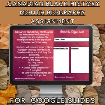 Preview of CANADIAN BLACK HISTORY MONTH BIOGRAPHY ACTIVITY