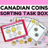 CANADIAN COINS SORTING TASK BOX, SPECIAL EDUCATION MONEY A