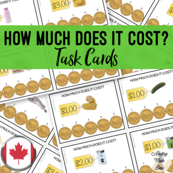 Preview of CANADIAN How Much Does It Cost? Task Cards