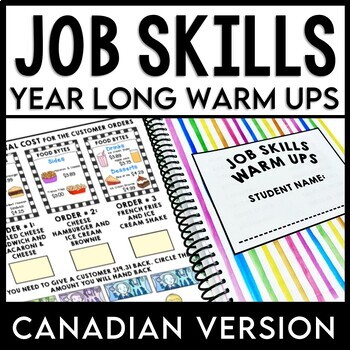 Preview of CANADIAN Job Skills - Life Skills Warm Up - Vocational Skills - BUNDLE