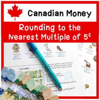 Preview of Rounding Canadian Money Math Worksheets