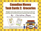 CANADIAN Money Task Cards 2--Groceries (Special Education-