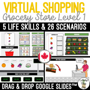 Preview of CANADIAN Virtual Grocery Shopping Level 1 SS