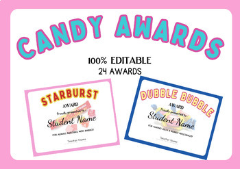 Preview of CANDY AWARDS - EDITABLE 24 PAGES