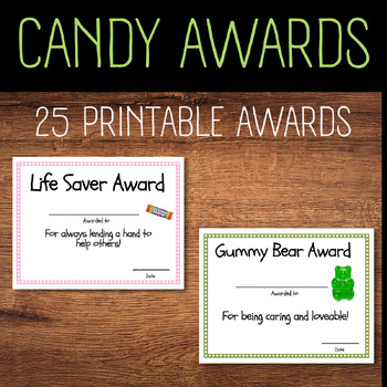 Preview of CANDY AWARDS!!! End of Year! Great for all Grades!