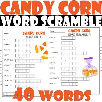 CANDY CORN Word Scramble Puzzle, All about CANDY CORN Word Scramble