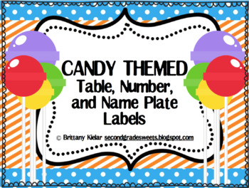 Preview of CANDY THEMED Table, Number, and Nameplate Labels