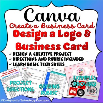 Preview of CANVA: Design a Logo and Business Card - Create a Business Project in Canva