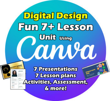Preview of CANVA Digital Design Unit! - Fun Technology Lessons - PPTs, Plans, Activities!