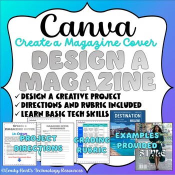 Preview of CANVA: Magazine Cover - Design a Magazine Cover Assignment in Canva
