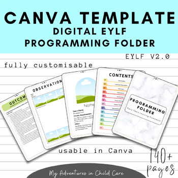 Preview of CANVA TEMPLATE / Digital Programming Folder Planner EYLF V2.0