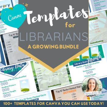 Preview of CANVA Templates for Librarians | A FULLY EDITABLE Growing Bundle
