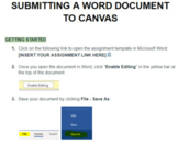 CANVAS Assignment Submission Instructions for Word, PDFs, 