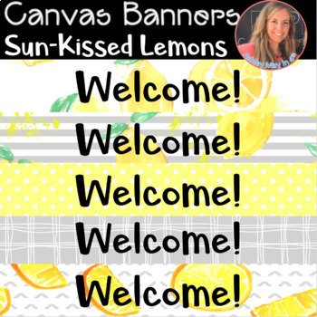 Preview of Canvas and Schoology Sun-Kissed Lemons Headers and Banners