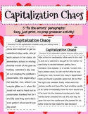 CAPITALIZATION CHAOS | GRAMMAR PACKET
