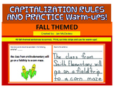 CAPITALIZATION RULES AND WARM-UP:  Fall Themed