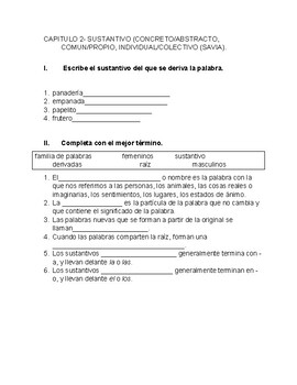 CAPITULO 2- SUSTANTIVOS/COMILLAS/EXCLAMACION (SAVIA-QUINTO GRADO)