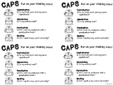 CAPS Individual Student Writing Checklists