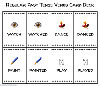 simple past tense playing cards  Simple past tense, Past tense, Regular past  tense verbs