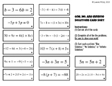 CARD SORT {Solving Equations with One ,No, and Infinite So