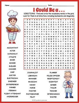 Preview of CAREER EXPLORATION DAY Word Search Puzzle Worksheet Activity - 35 Occupations