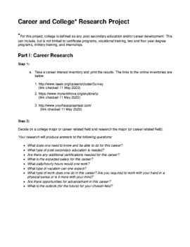 career assignment for high school students