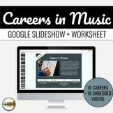 CAREERS IN MUSIC | Editable Google Slideshow + Worksheet f