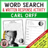 CARL ORFF Music Word Search and Biography Research Activit