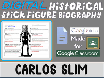 Preview of CARLOS SLIM Digital Historical Stick Figure Biography (MINI BIOS)