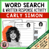 CARLY SIMON Music Word Search and Biography Research Activ
