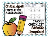 CARPET CHECKLIST! On the Spot Formative Assessment!