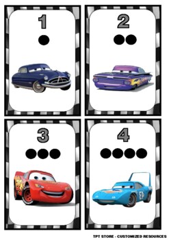 Preview of CARS Counting Dots 1-20 NUMBERS FLASHCARDS